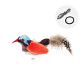 Plush bird simulation cat toy in blue kingfisher colour variant