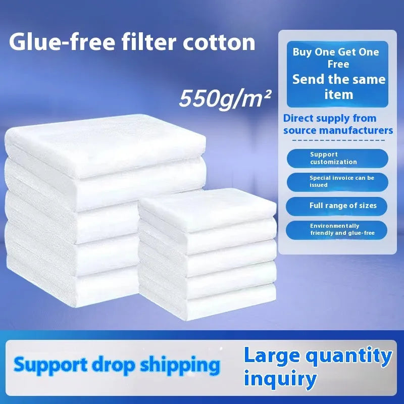 White thickened high density filter cotton roll for aquarium filtration, 3cm thick