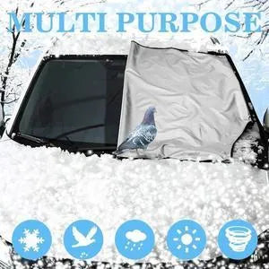 Car sunshade with silver tape material in 43x38x56 cm volume, available in two colour options