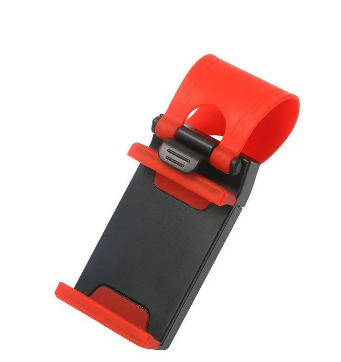 Black universal car steering wheel phone holder clip mount for smartphones