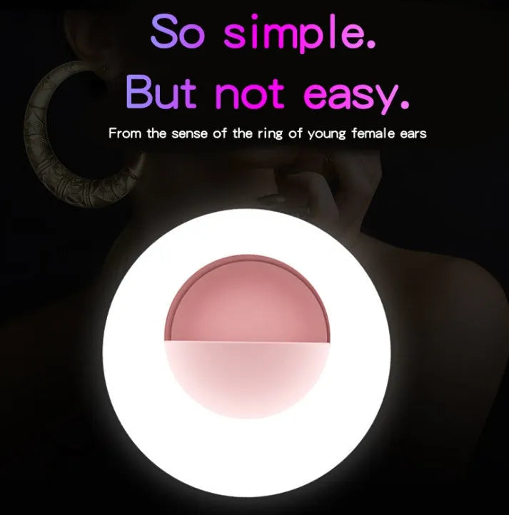 WQ-20 80mm round LED self-timer fill light in green or pink with USB rechargeable battery and stepless dimming