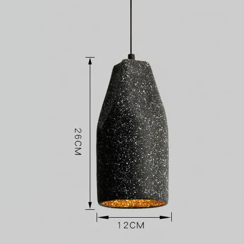 Nostalgic industrial style cement pendant light in sand black finish with Nordic design, ceiling mounted