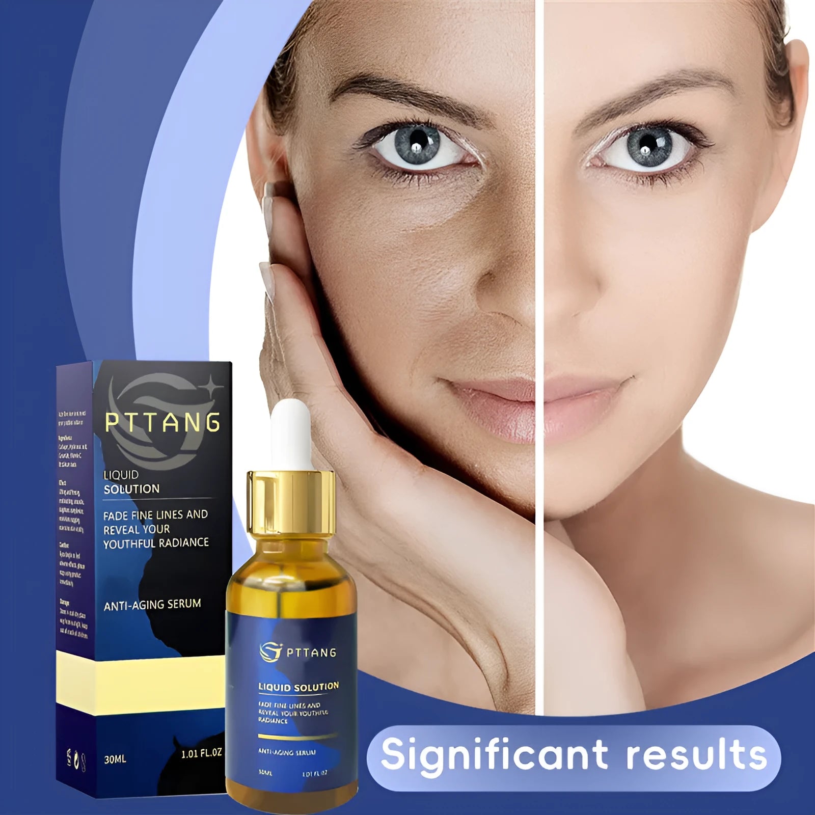 Facial moisturising liquid in clear plastic bottle with 10.1 cm height dimensions