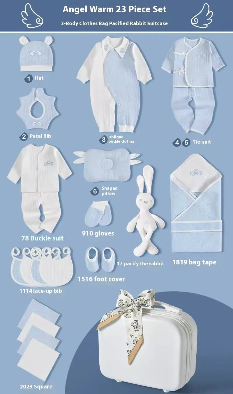 Premium newborn gift box with 100% cotton baby clothes set in Princess style for 0-6 months