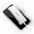 Lansheng USB Type C hub with four USB 3.0 ports and HDMI output in silver on a desk