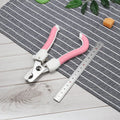 Pet nail scissors with stainless steel cutter head and curved handle in blue or pink, small or large, for dogs and cats
