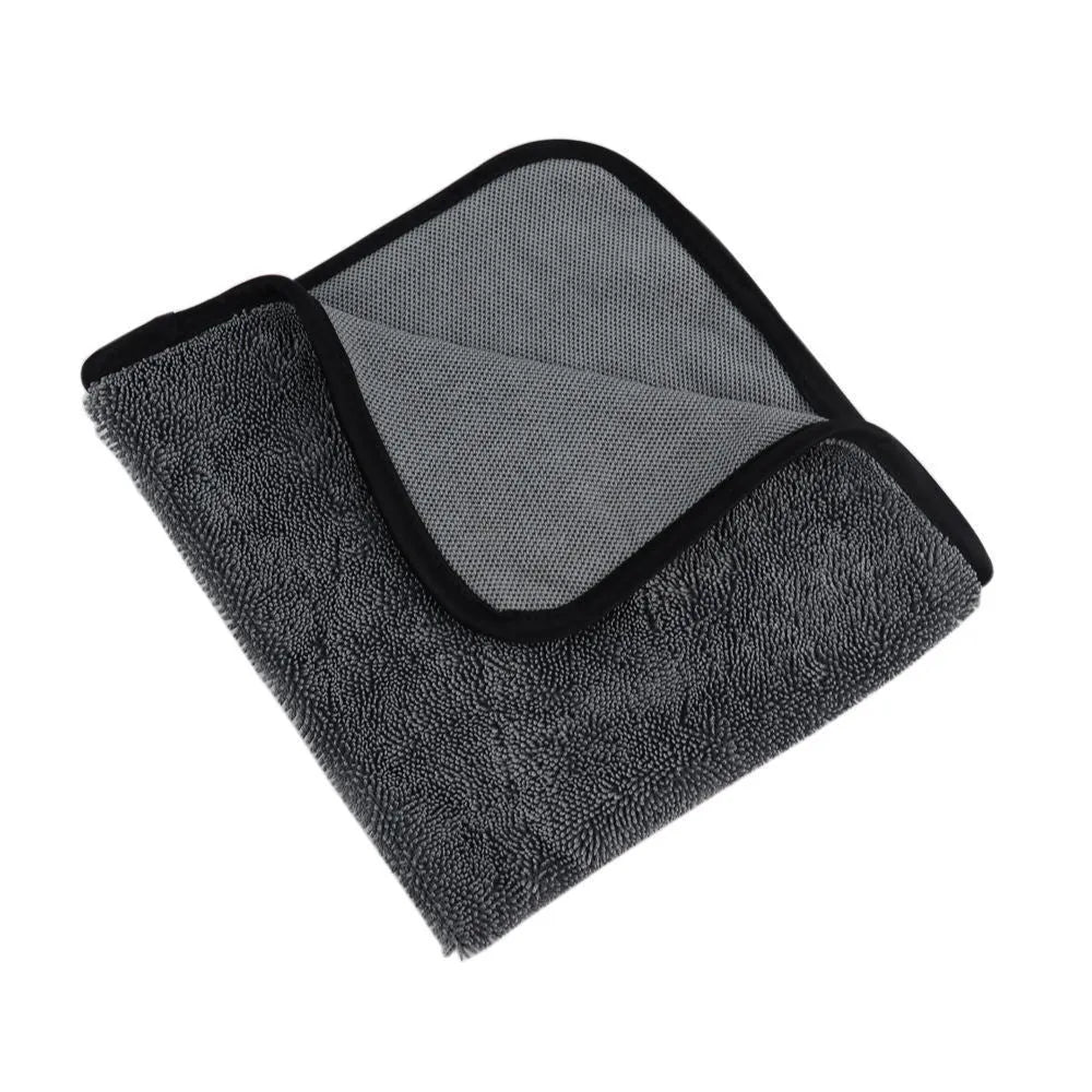 Grey 40cm x 40cm microfiber car wash towel for drying vehicles