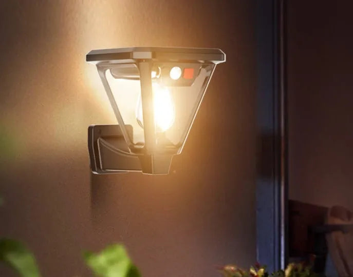 Outdoor solar wall lamp with abstract design, 108x460mm, for courtyard floor or wall placement
