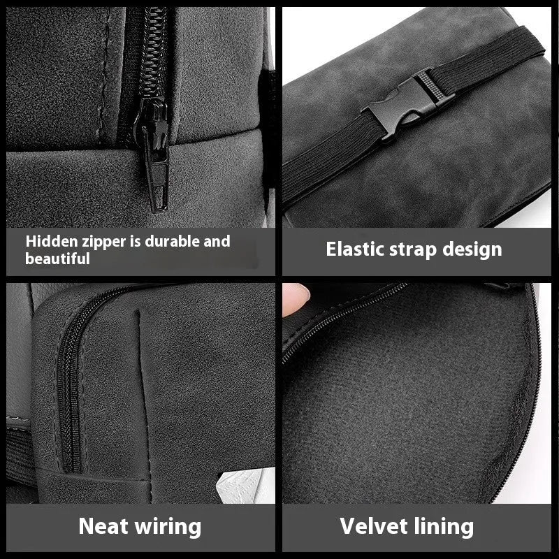 Plush suede car tissue box, hanging vehicle-mounted tissue bag, 18x12.5x9cm, in Beige, Black, Caramel Mocha, Gray or Wine Red