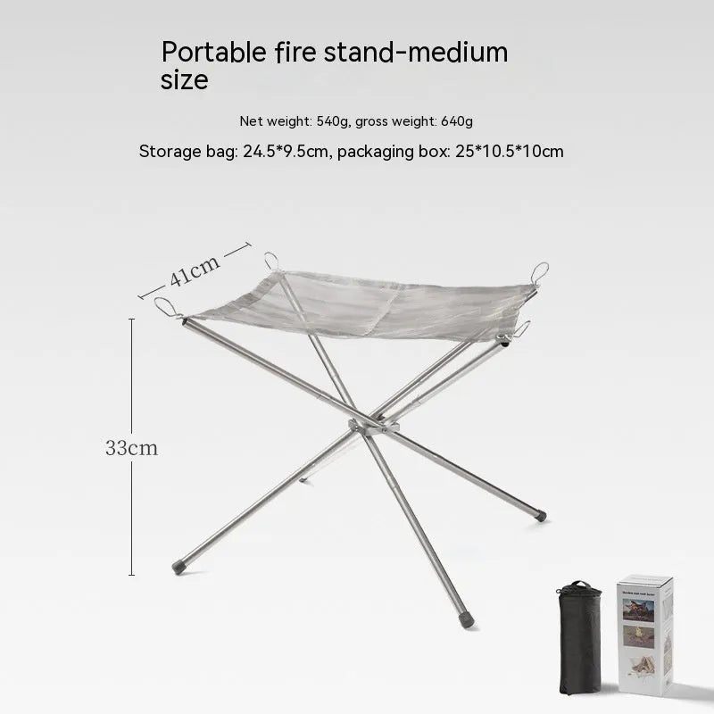 Silver stainless steel barbecue grill with cooking grate, shown in medium and large size options.