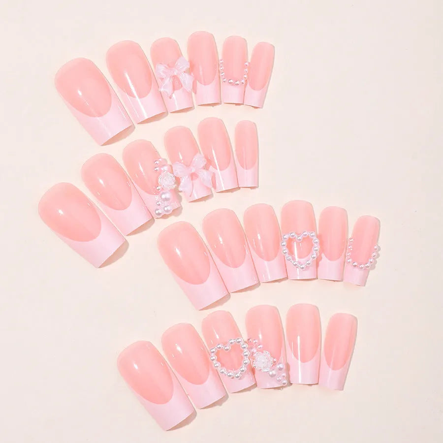 French manicure nail stickers with love pearl pattern design in colour XD93