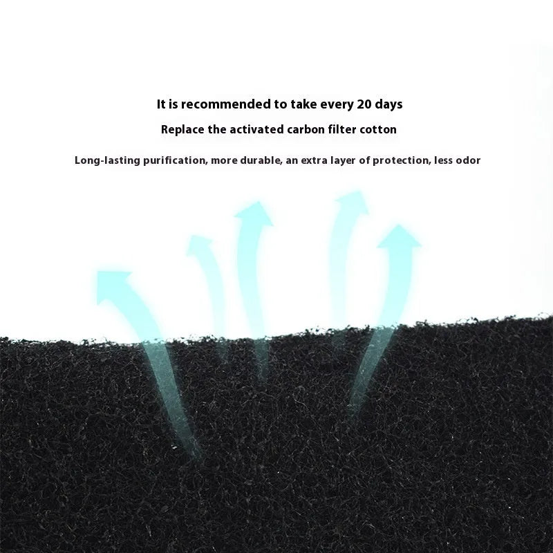 Black activated carbon filter pads for closed litter boxes, 10.5x11.5x0.5cm, pack of 3