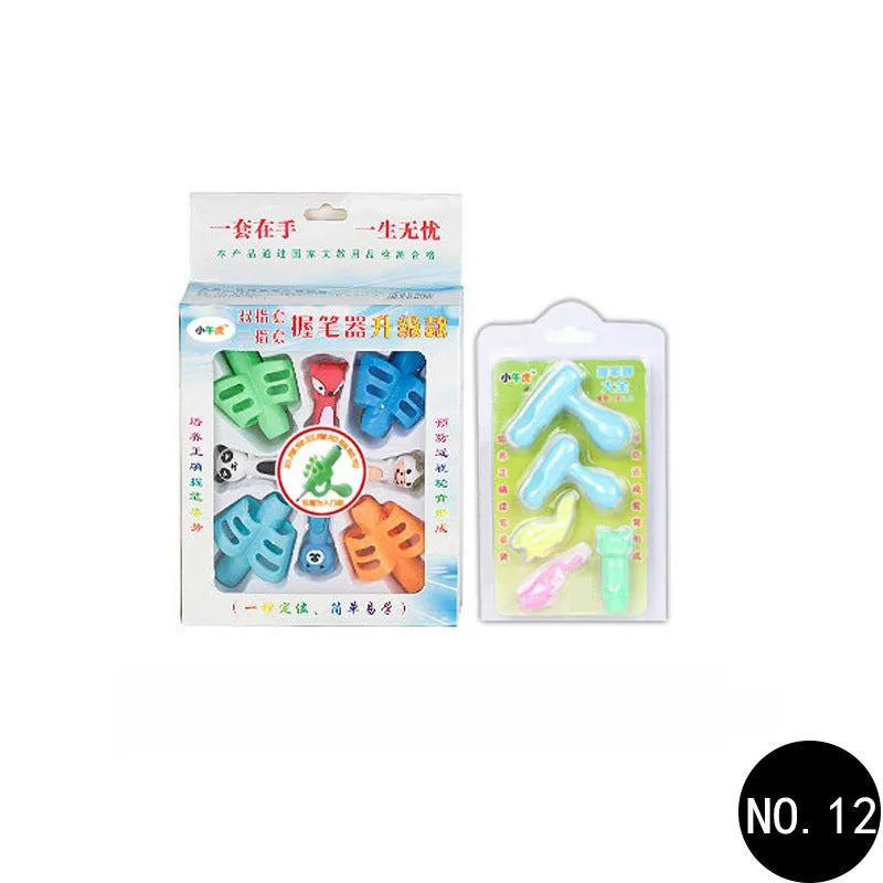 Cartoon design children's pen case for correcting writing posture made from soft rubber