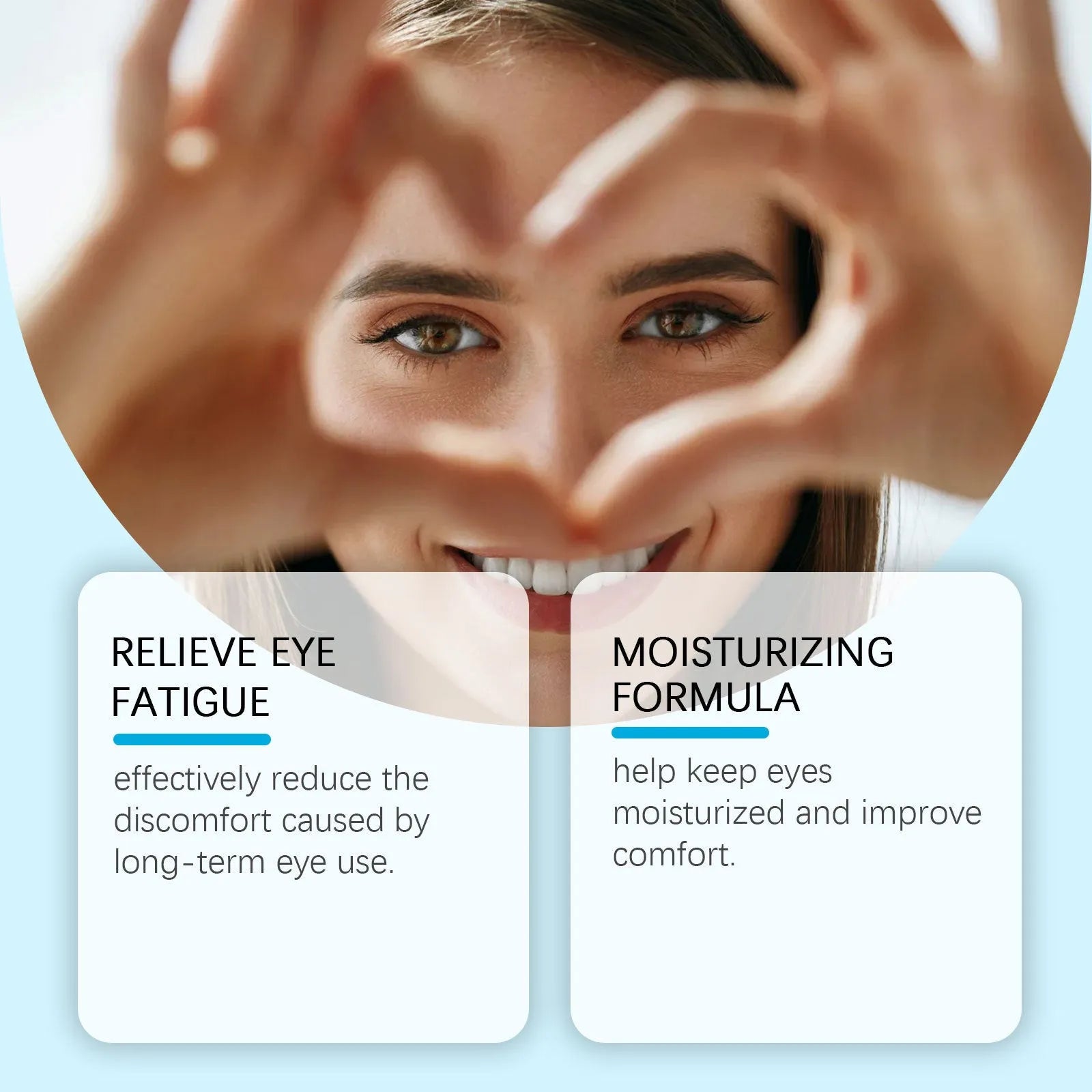 Moisturising eye drops bottle with mint leaf extract and sodium hyaluronate formula for dry eye relief