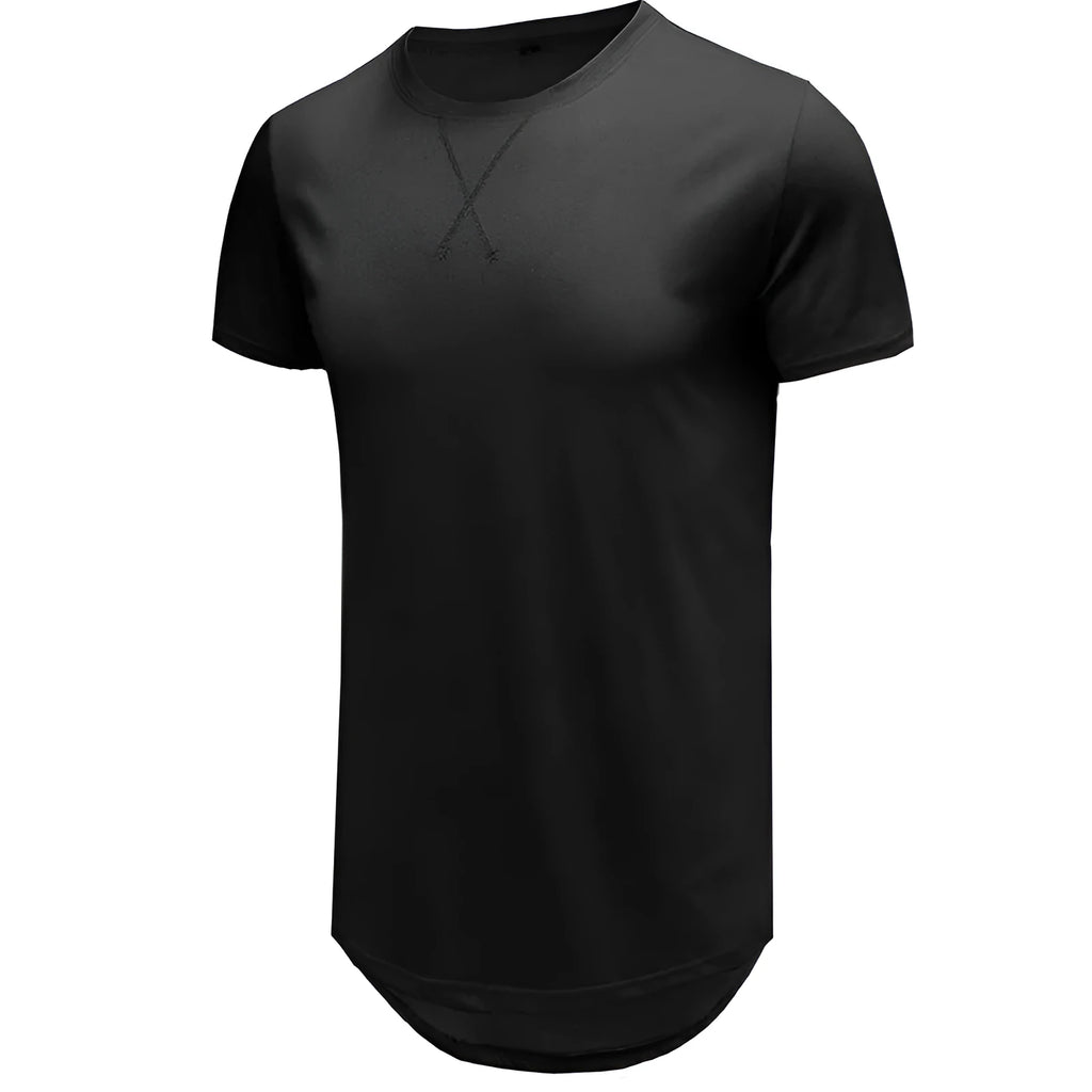 Men's slim fit cotton T-shirt in various colours with short sleeves and pullover design for hip hop style