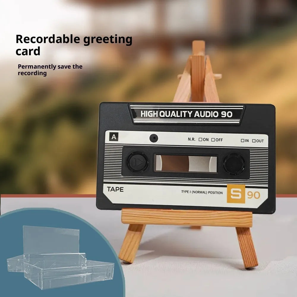 Sound recording greeting card with voice message, coated paper, 10x6x1.5 cm, for birthday or Valentine's Day