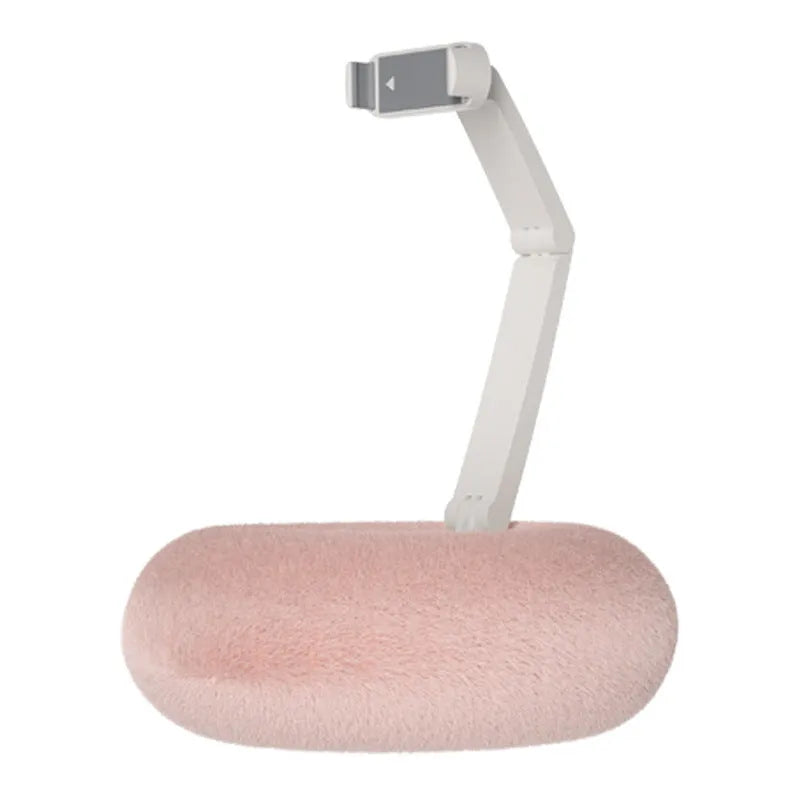 ABS plastic rotating phone and tablet bracket with adjustable clamp and 230mm vertical extension on fabric-covered foam base