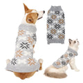 Grey and pink Japanese-style retro jacquard pet sweater and scarf hat sets for dogs or cats.