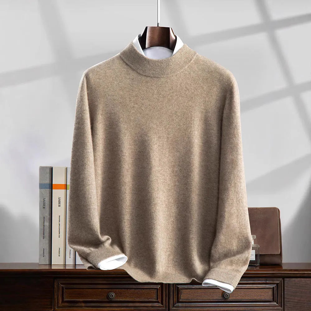 Loose fit knitwear sweater half turtleneck long sleeve pullover solid colour women's casual inner wear