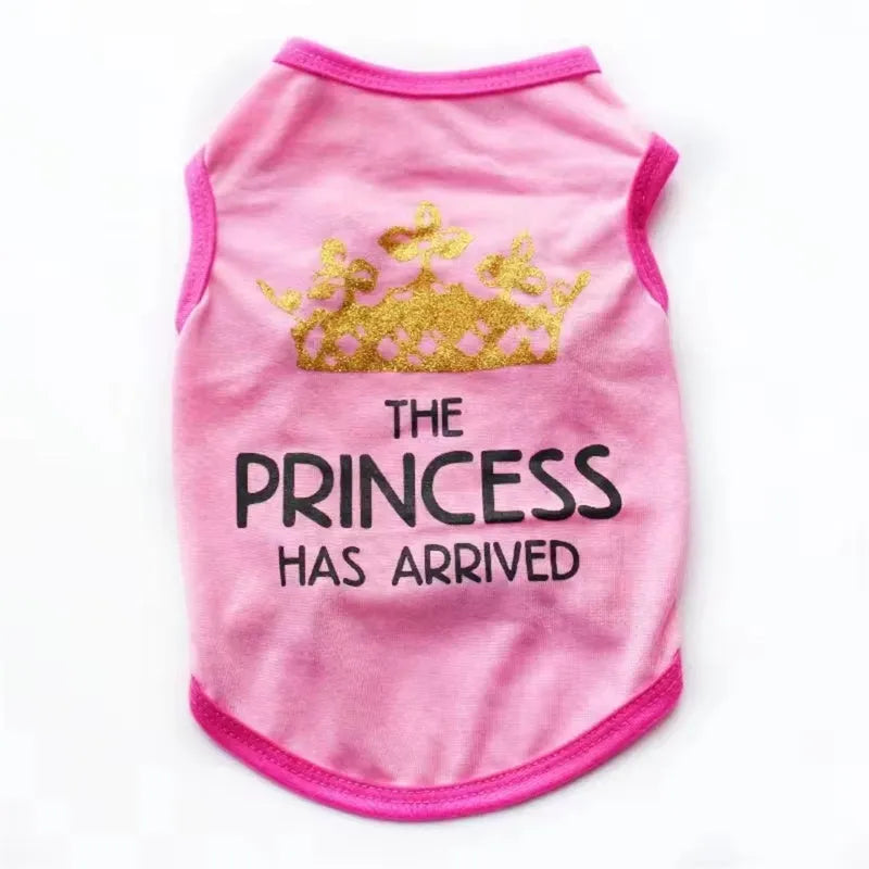 Cotton dog vest for small dogs in various colours, sizes XS to XL, for spring and summer wear.