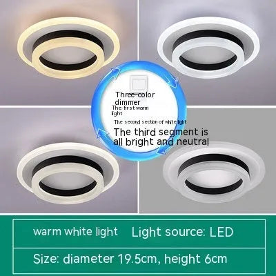 Modern ceiling light for corridor hallway living room with three colour options and wide voltage range