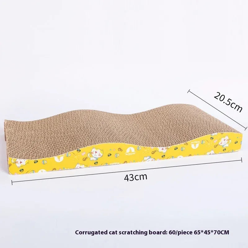 Corrugated paper cat scratch board in simple style design for feline claw grinding