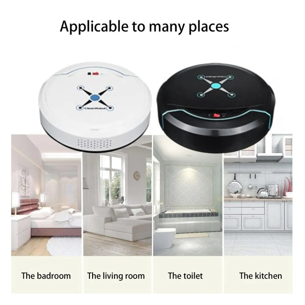 Smart robot vacuum cleaner 22.8cm ABS plastic automatic induction sweeper black