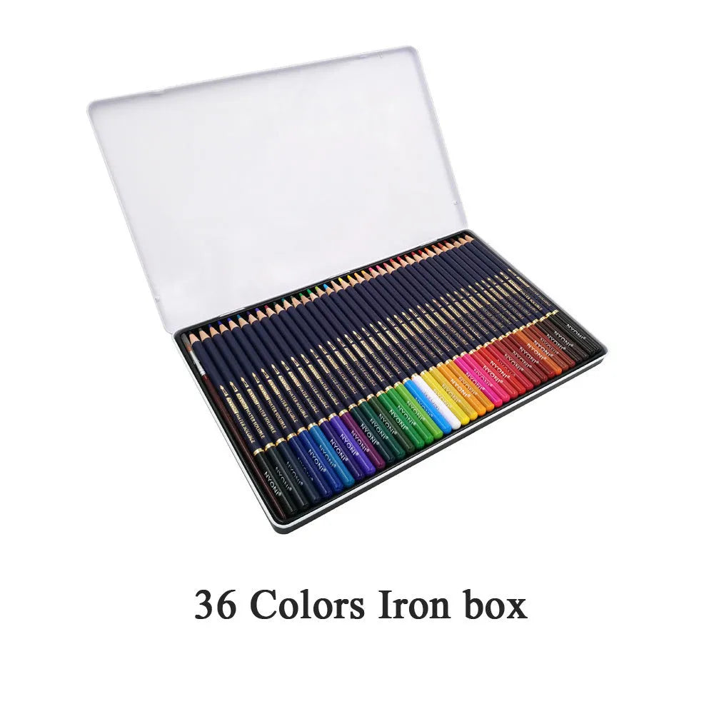 Water soluble coloured pencil set with multiple colours and lead hardness options for painting and drawing