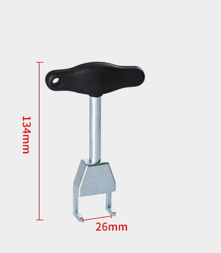 Ignition coil extractor tool with T-shaped plastic handle and carbon steel body in silver black for VW Group petrol engines