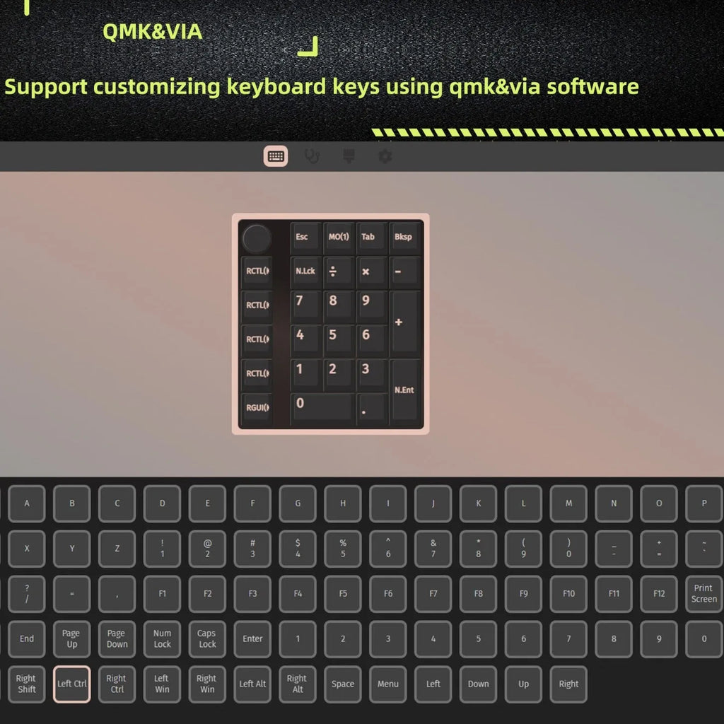Wireless mechanical numeric keyboard with Bluetooth connectivity in black and white colour options