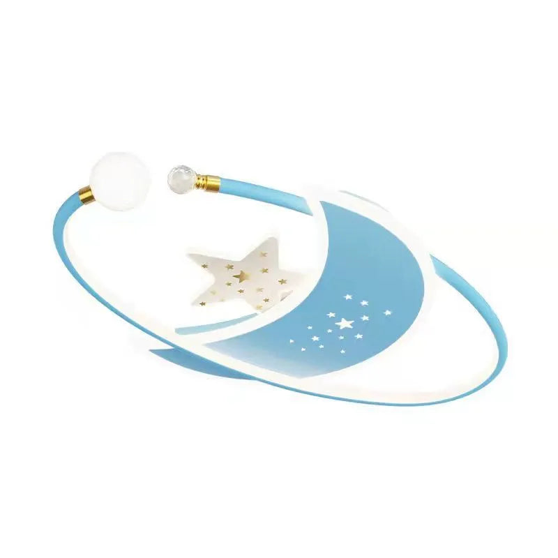Children's moon and cloud themed ceiling lamp with colour changing lights and dimming function