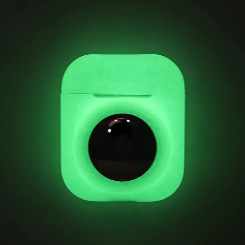 AirTag silicone protective sleeve in flip cover style showing colour options including luminous green and wine red