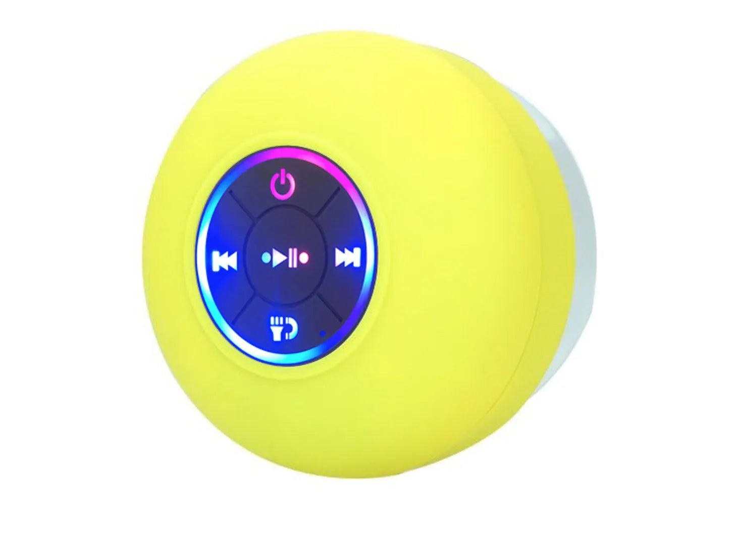BTS07 large suction cup waterproof Bluetooth speaker with coloured lights, shown in black.