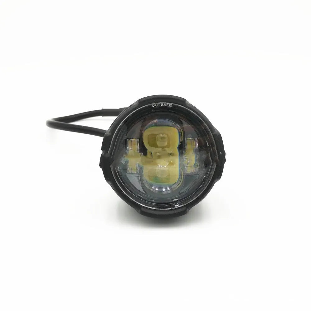 120W LED motorcycle spotlight, aluminium alloy, 64.5 x 22 x 22 mm, 8000lm, 7500K, universal 9-30V, blue red white yellow light