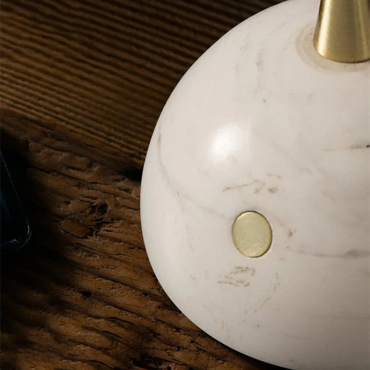 Glass lampshade desk lamp with touch dimmer control on base