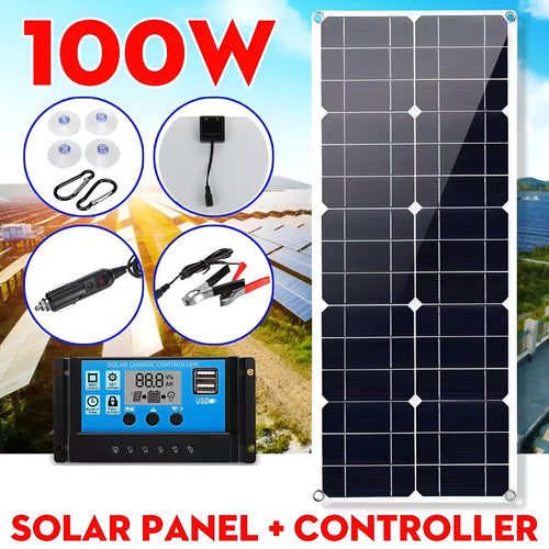 30W semi-flexible solar charging panel with USB port for outdoor device charging