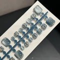 Cat's Eye zircon rhinestone toenail wear set in white, 42 pieces, sizes S M L