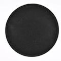Black round fireproof barbecue mat, oil resistant and high temperature resistant, for camping and grilling, available in four sizes.