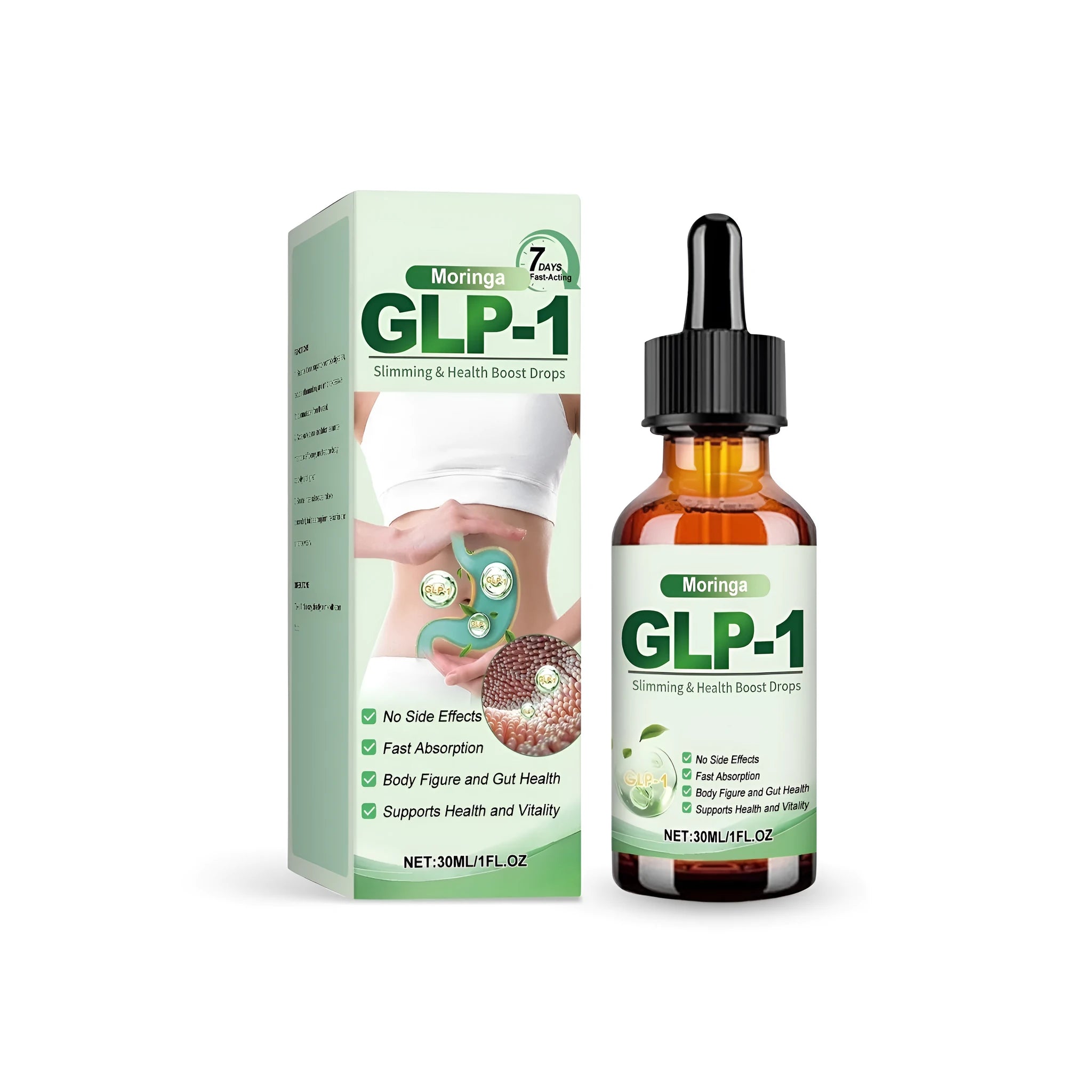 30ml dropper bottle of moringa leaf extract health boost drops with natural ingredients