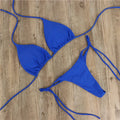 Halter neck tie bikini in milk silk fabric with split side ties, available in multiple colours and sizes S to XL