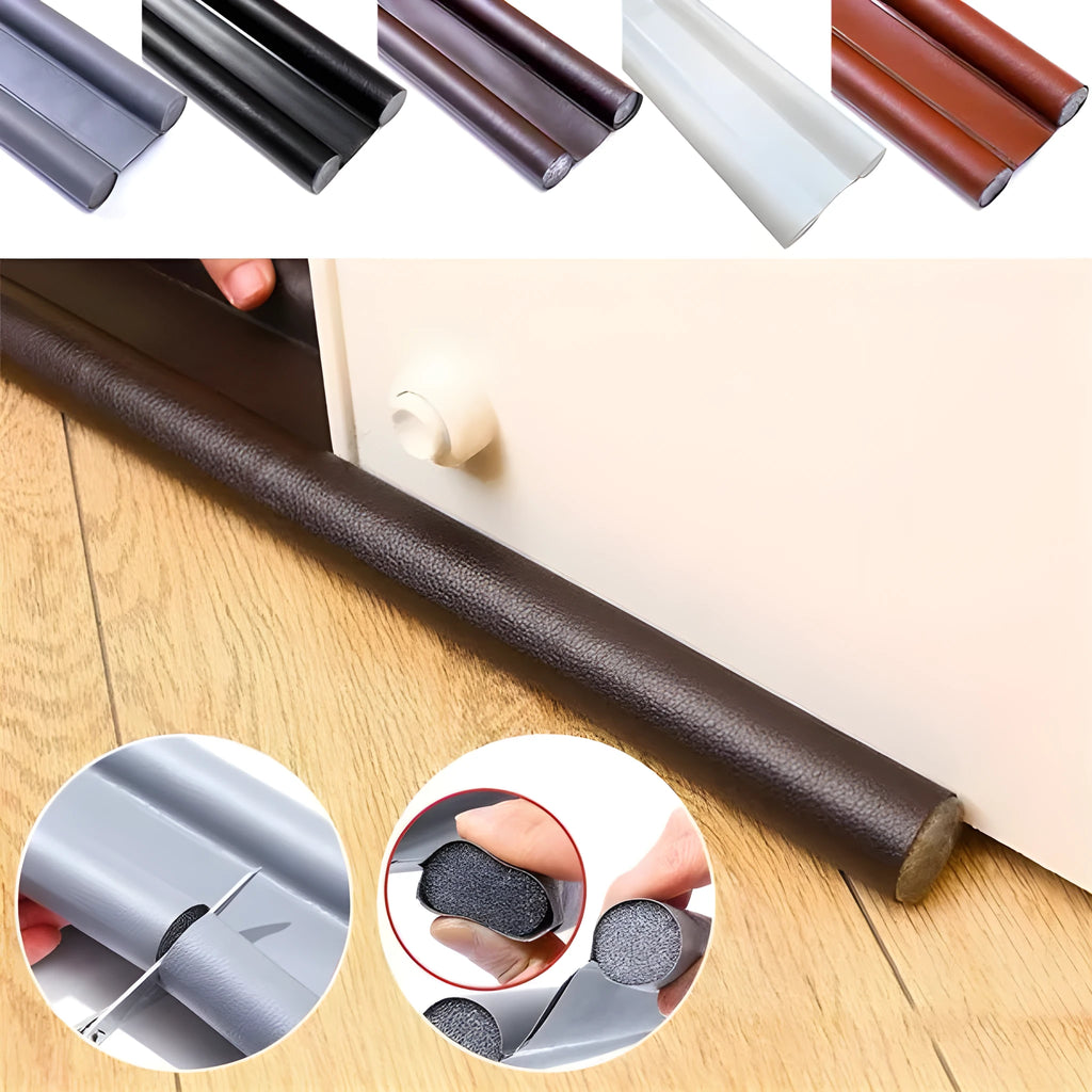 Self-adhesive black flexible 96cm door bottom sealing strip for draft and noise blocking