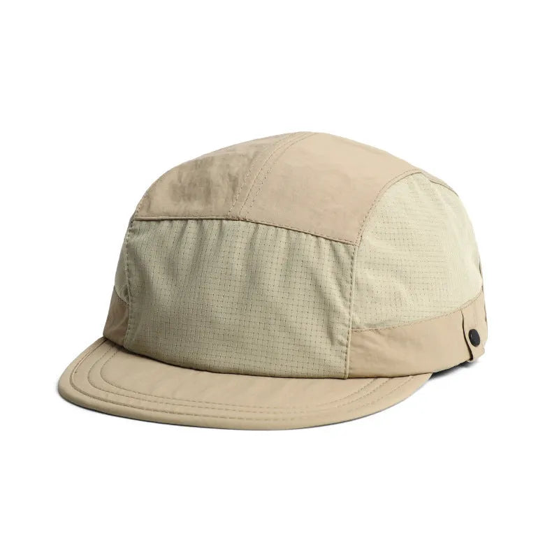 Breathable dome crown summer sun hat in army green with a soft front tongue cap for sun protection.