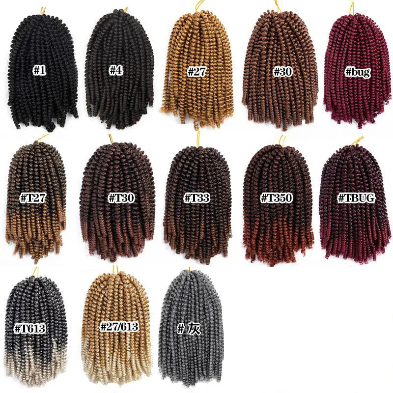 110g chemical fibre hair extensions 8 inches long in colour 1B on a white background