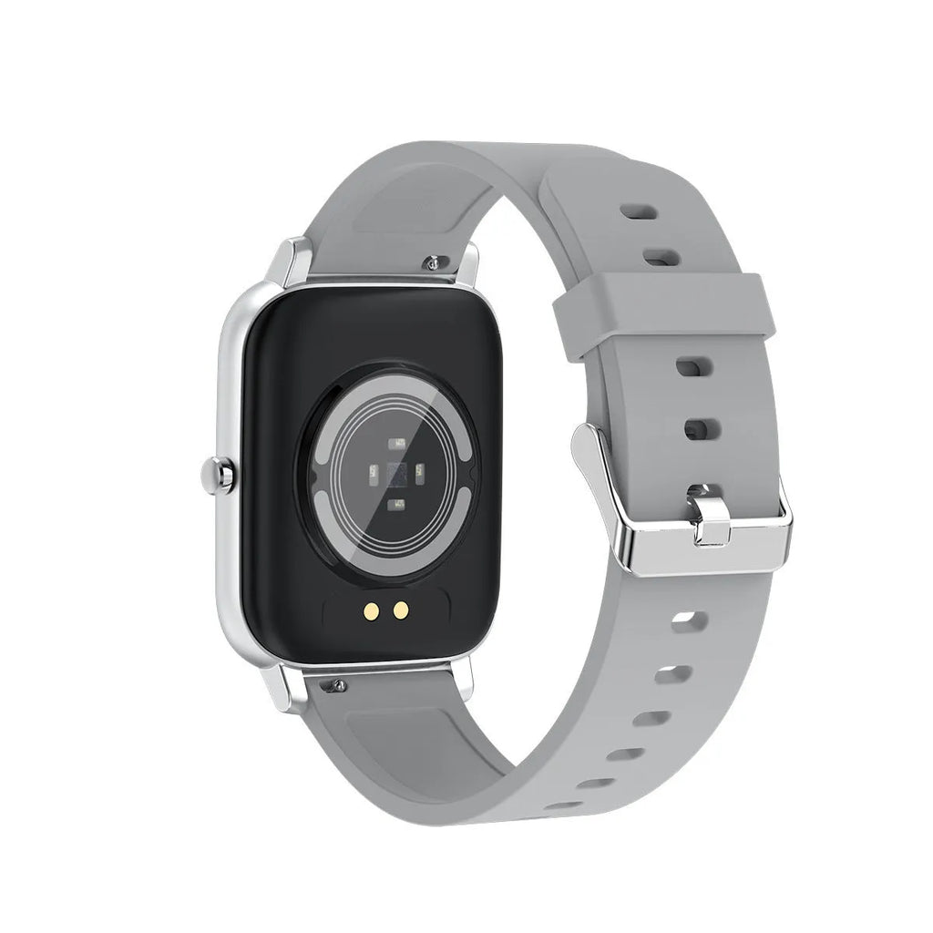 H80 black smart watch with spherical glass screen showing heart rate graph on wrist