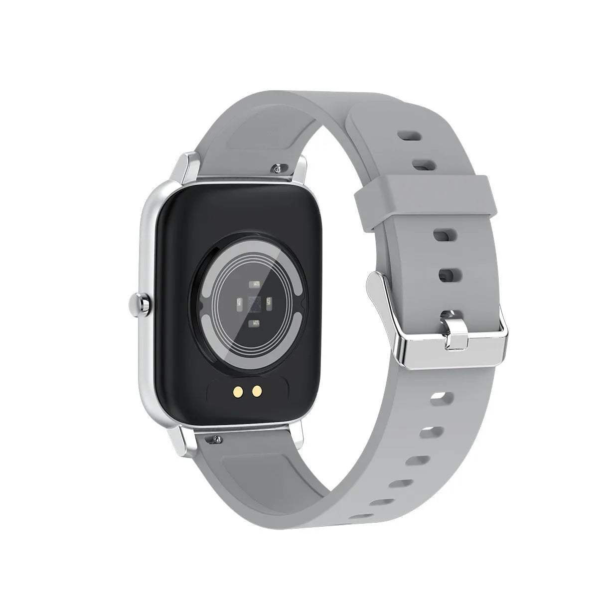 H80 black smart watch with spherical glass screen showing heart rate graph on wrist