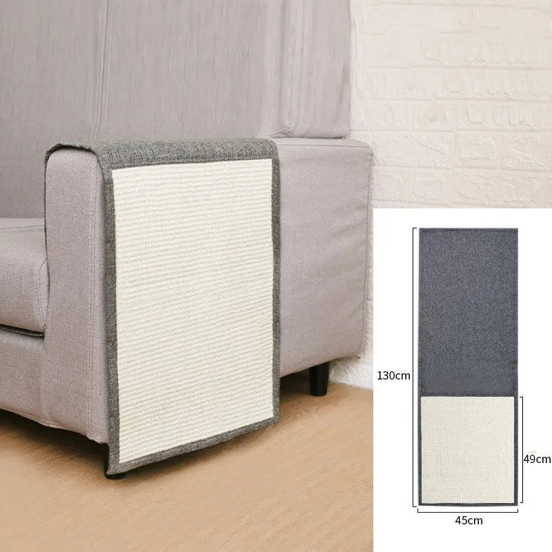 Cat scratcher claw sharpener pet toy sofa protection pad in Darkgrey cotton linen material