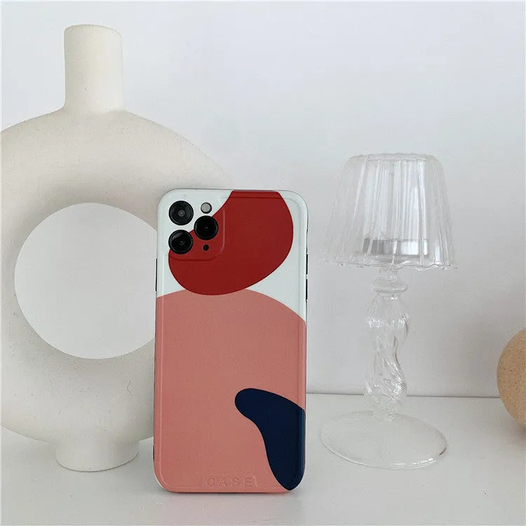 Graffiti silica gel mobile phone case for iPhone 11 Pro Max with Japanese and Korean style print and frame colour matching