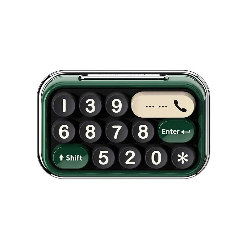 Creative typewriter-style temporary parking number plate in zinc alloy and ABS on a desk