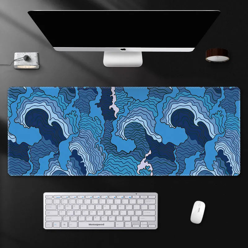 XXL black red non-slip mouse pad in 800x300mm or 900x400mm size with 3mm, 4mm or 5mm thickness