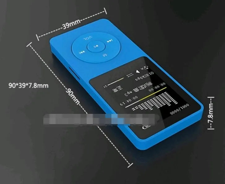 A compact 1.8-inch screen MP4 player in various colours, showing its size and display.
